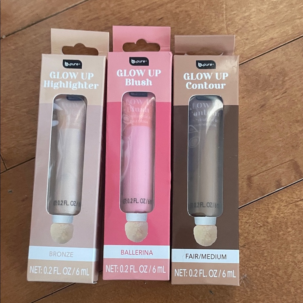 b.pure Glow Up Makeup Set - Highlighter, Blush, Contour